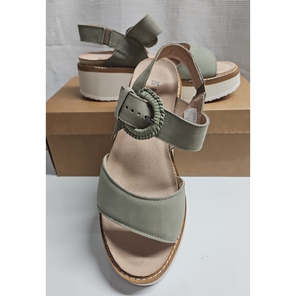 NAOT Footwear Women's Crepe Sandal Sage Nubuck‎ with Off White Sole37/L6  US6MW